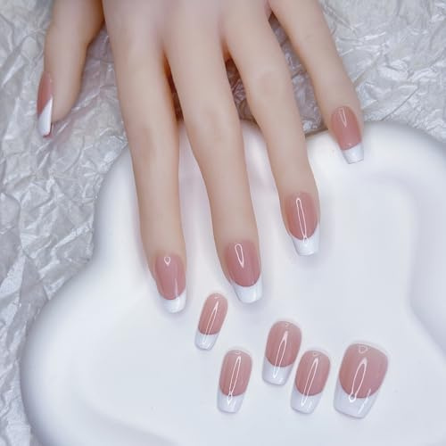 Pure Handmade Lot de 10 faux ongles réutilisables à coller avec onglets adhésifs en gelée Boîte de rangement pour fichiers Q124 L