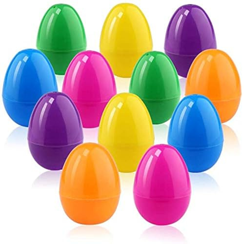 Teogneot 12 Stück Plastikeier zu Ostern, Kann mit Überraschungs-Ostereiern Gefüllt Werden