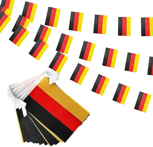 GSYLPFT Drapeaux allemands allemands à cordes pour événements patriotiques, fête de l'indépendance, barres de sport, décorations intérieures et extérieures 10 m