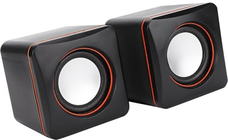 Jectse Haut-parleurs D'Ordinateur, Petits Haut-parleurs AUX 3,5 Mm Alimentés par USB, Son Surround, Haut-Parleur de Jeu Portable, Haut-Parleur Cube pour Moniteur PC, Ordinateur (Binaural)