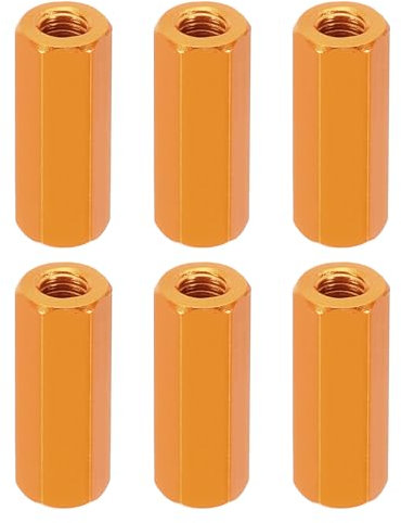PATIKIL 6 Stk Verbindungsmuttern M3 x 15mm Langmuttern Aluminium Sechskant Verlängerungsmuttern Gewindehülsen Metallabstandshalter für Montageschrauben RC Auto Drohnen Motherboard Gold