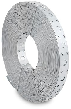 SYSTERM Lochband Rolle 25 meter verzinkter Stahl Montageband Universell einsetzbar für Installation und Befestigung (Breite: 20mm)