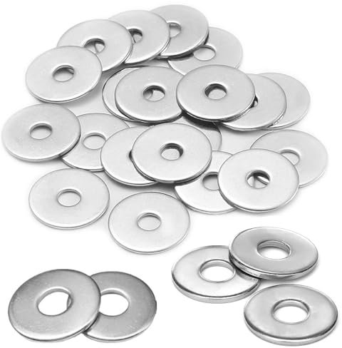 HLMYER 100 Pcs M3 Stainless Steel Flat Washers, Silver, 9mm OD, 0.8mm Thick, Waterproof & Wear-Resistant, For Assorted Screws & Bolts, Indoor & Outdoor Projects