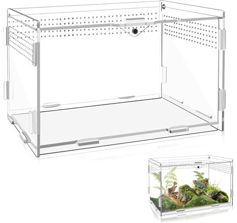 Schnecken Mini Terrarium, Reptilien Terrarium Box, Transparent Insekten Akryl, Unterkünfte für Spinnen, Eidechsen, Frösche