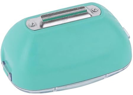 Pelaverdure con raccogli verdure, funzionale, a prova di mais, per melone, pelapatate, carote, cetrioli, con manico contenitore, sbuccia frutta con contenitore BgH441 (blu, 10 x 5,5 x 6,7 cm)