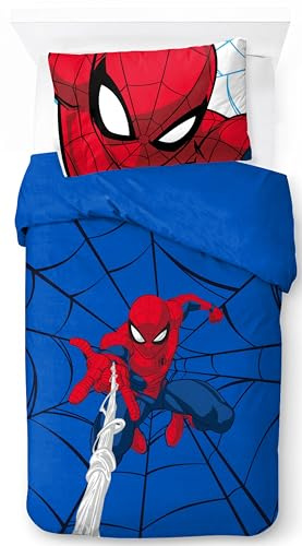 Marvel Spiderman Webtastic 100% Coton Ensemble Housse de Couette Lit Simple – Comprend Une Taie d’Oreiller 50 x 70 cm