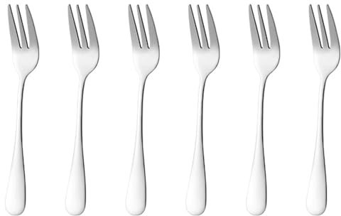 6 Stück Kuchengabel,Dessertgabeln Edelstahl Set,Edelstahl Gabeln, Spülmaschinenfest,Tafelgabeln,Obstgabel,Spiegelpoliert Gabeln, geeignet für Konditoreien,Restaurants,Bars,Haushalte,Kantinen-14cm