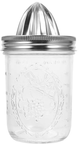 Garneck Jar Zitronenpresse Aus Glas Mit 480ml Behälter – Manuelle Zitruspresse Für Limetten - Orangen Und Zitronen – Ideal Für Küche - Bar Und Frische Säfte Zuhause