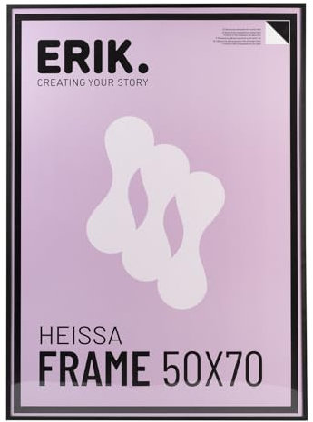 Grupo Erik: Cornice 50 x 70 cm Nera - Cornice Alluminio Quadro 50x70, Cornice da parete leggera, Cornice per puzzle 50x70 - Packaging protetto durante il trasporto