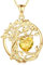 FANCIME Cadena de piedra de nacimiento para mujer, oro amarillo, chapado en oro, árbol de la vida, colgante de piedras preciosas, collar, joyas, regalos para mujeres, niñas, longitud de la cadena: 40