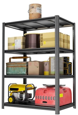 Notmise Metal Garage Shelving Unit, Heavy Duty 4-Tier Adjustable Storage Rack, Steel Shelving, 2000 lbs Capacity, Industrial Shelves for Heavy Tools and Equipment (54 H x 40 W x 18 D)