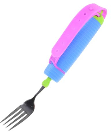 WRITWAA Tenedor Para Comer Antiderrames Mango Utensilios Adaptables Portátiles Tenedor Resistente Vibraciones Para Personas Discapacidad Uso Casa o Viajes