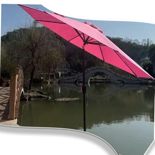 OPOLDBDMAC Sonnenschirm 270 cm Terrasenschirm Haushalt Gartenschirm Hellgelb Balkonschirm Kurbelschirm Mit Handkurbel Sonnenschutz Regenabweisendes Marktschirm(Pink)