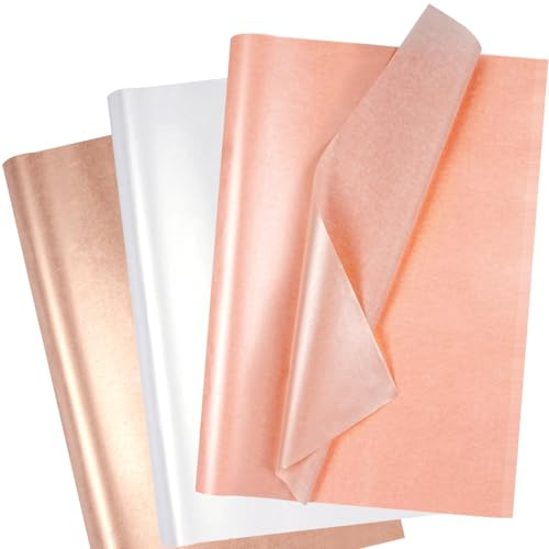 60 Seidenpapier Geschenkpapier, 3 Farbe Seidenpapier Verpackungsmaterial, schimmerndes Metallic Seidenpapier mit Perlmutt, Tissue Paper, Transparentpapier für Geburtstag, Weihnachten, 50 x 35 cm