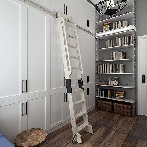 Schiebetür-Hardware-Kit – 3,6 m, silberfarbene Rollleiter-Hardware für Bibliothek, rustikales Schiebetürsystem, einfache Installation, langlebiges und stilvolles Design