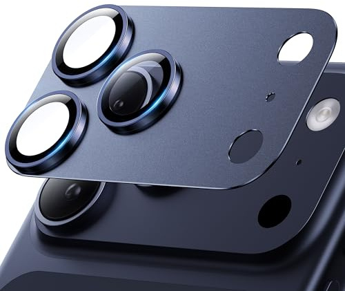 Hoerrye for iPhone 17 Pro Camera Lens Protector - [12FT Shatterproof Military Grade] [Strong Adsorption] Metal Top 9H+ Tempered Glass Camera Screen Full Protective Cover Case Friendly,Blue | Military Grade Protection, Strong Adsorption, 9H+ Tempered Glass Camera Screen, Full Protective Cover, Case Friendly, Blue