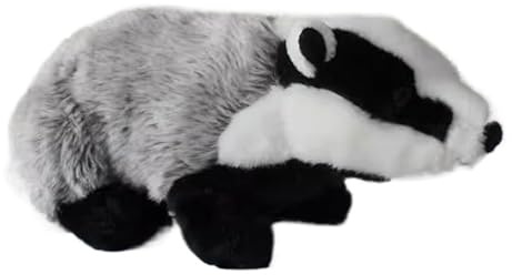 SMJWH Simpatico peluche di tasso, animale di peluche di tasso europeo, bambola morbida realistica for, giocattolo educativo sulla fauna selvatica, regalo di compleanno.