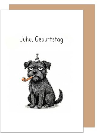 Edition Seidel Premium Glückwunschkarte zum Geburtstag mit Umschlag. Grußkarte Karte Geburtstagskarte Spruch für Mann Frau Freund Freundin Partner Hund lustig Party (G3938 SW026)