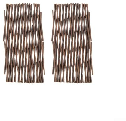 Lot de 2 clôtures télescopiques en bois - Décoration de jardin - Séparateur rétractable pour plantes et animaux domestiques - Charme rustique - Pour cour, patio, parterre de fleurs