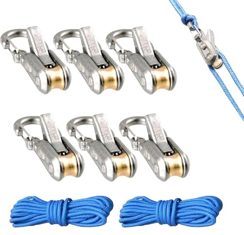 Tensor de rodillo de cuerda con hebilla de bloqueo, ajustador de cuerda de paracaídas resistente para un fácil ajuste, herramienta de amarre segura para camping, barco, lona, tienda de campaña y uso