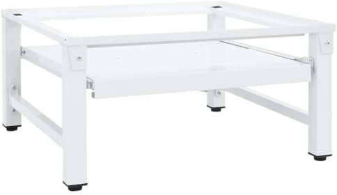 Ordellia Soporte para lavadora con estante extraíble de acero, almohadillas antideslizantes, 62 x 60,5 x 32,5 cm, hasta 100 kg, accesorios de lavado y secado