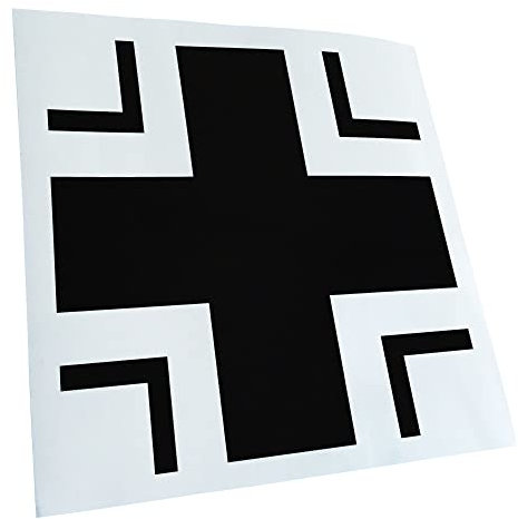 Kiwistar - Autoaufkleber - schwarz - 60 x 60 cm - Bundeswehr Kreuz - Heckscheibenaufkleber Auto Aufkleber wetterfest für Kfz LKW Mofa Truck - Sticker außen selbstklebend Tuning Zubehör für Fenster