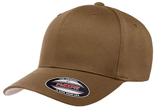 Flexfit Original Casquette Baseball Casquette de Baseball Cap Wooly Peigné Im Bundle avec UD Tête de Mort Bandana dans Beaucoup de Couleurs - Rouge Foncé, S/M (55-58 cm)