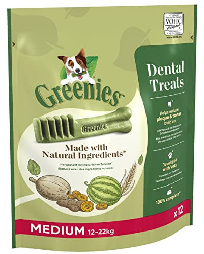 Greenies Dental Treats Original Medium – Zahnpflegesnacks für mittelgroße Hunde von 12-22 kg – Hundeleckerli zur täglichen Zahnreinigung – 1 x 340 g