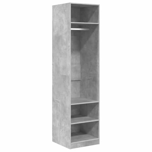vidaXL Armario de Contrachapada Mobiliario Casa Hogar Solución Almacenamiento Organización Ropa Accesorios Elegante Duradero Gris Hormigón 50x50x200cm