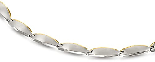 Boccia Damen Halskette in der Farbe Silber poliert mit goldplattierten Akzenten, antiallergen, 45cm, 08034-02