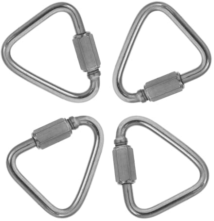 ULTECHNOVO Edelstahl Karabiner Quick Links Mit Sicherheitsverriegelung 4 Stück 1.85X1.77X0.39In Hochfeste Kettenglieder Für Camping Wandern Outdoor Fitness Anwendungen
