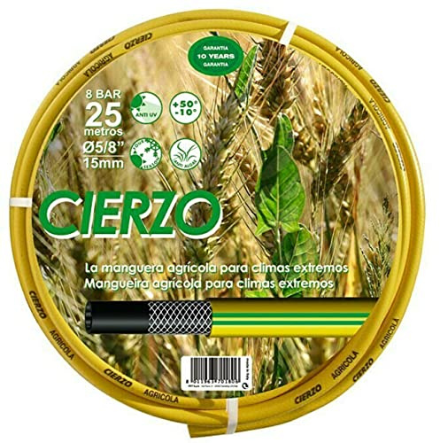 Suinga Manguera de Jardin Cierzo 15 mm | 50 Metros | 3 Capas con Refuerzo Trenzado en Poliester | Protección Anti Algas y Anti UV | Alta Resistencia y Durabilidad para Riego