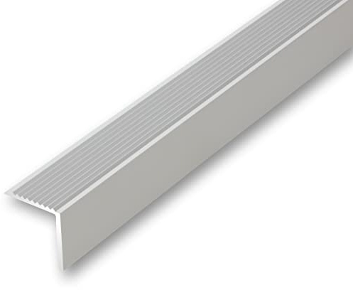 (12,81EUR/m) 30 x 30 x 1500 mm Treppenwinkel silberfarben ungebohrt stabil Treppenkantenprofil Treppenkante Rutschhemmend