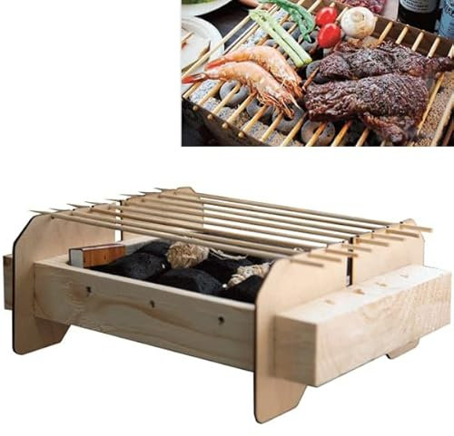 Barbecue monouso Portatile USA e Getta Ecologico Completamente Realizzato con Materiali Naturali Pronto per l’Uso in 5 min. Utilizzabile 2 Ore Biodegradabile