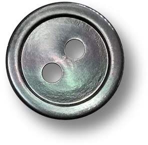 5er Set grau schimmernde Perlmuttknöpfe mit zwei Löchern. Ø: ca. 11mm!