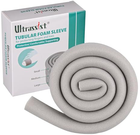 Ultrassist Protection Orteil, Grande Taille Protege Orteil, Gris Protections d'orteils en éponge pour Ampoules, Oignons, Cors, Callosités