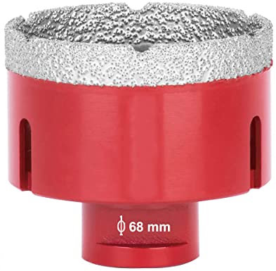 Foret diamanté pour scie cloche - 68 mm - Filetage M14 - Diamant - Foret creux avec revêtement diamant - Acier au carbone - Pour porcelaine, carrelage, céramique, granit, marbre, rouge