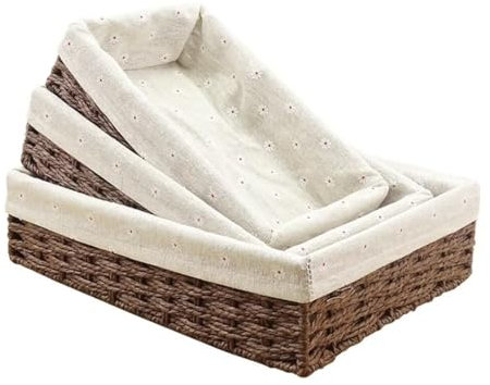 Aufbewahrungskorb, Korb Geflochten aus Papierseil, Körbchen Wickeltisch Organizer, Korb Aufbewahrung für Badezimmer Spielzeug Kinderzimmer Wohnzimmer, Kaffee