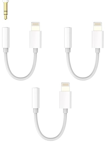 iPhone AUX Adapter Kabel 3.5mm auf Lightning Klinke Kopfhörer Splitter(3Pack) Audio Stecker Anschluss Zubehör Apple MFI Zertifiziert Kompatibel mit 14 13 12 11 Pro Max Mini 8 7 Plus X Xs Se 6 ip-3.5