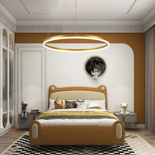 Pendelleuchte Moderne LED Esstisch Kronleuchter Wohnzimmer Dimmbar mit Fernbedienung Kreativ Pendellampe Rund Ringe Hängeleuchte Metall Acryl Hängelampe Esszimmer Lampe Wohnzimmer Leuchte(Color:Gold,G