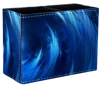 Eslifey Pen Holder Square Pencil Holder for Desk, Spiral Wave Curl Digital Art Water Pen Pot Pen Cup Makeup Brushes Holder Stand Display Desk Stationery Organiser for Home Office School