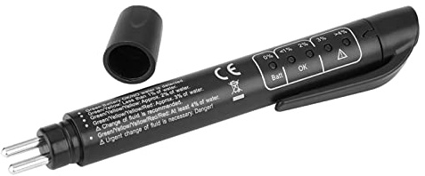 Bremsflüssigkeits-Flüssigkeitstesterstift, DOT 3 DOT 4 DOT Auto-Bremsen-Diagnose-Testgerät, Auto-Diagnose-Testgerät Mit 5 LED-Anzeigen, Hydraulikflüssigkeits-Flüssigkeits-Öl-Feuchtigkeitsanalysator