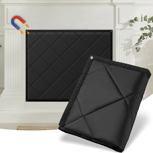 MyLifeUNIT Magnetic Fireplace Cover, 39 x 32 Fireplace Blanket for Living Room, Keep Indoor Drafts Out Stops Heat Loss