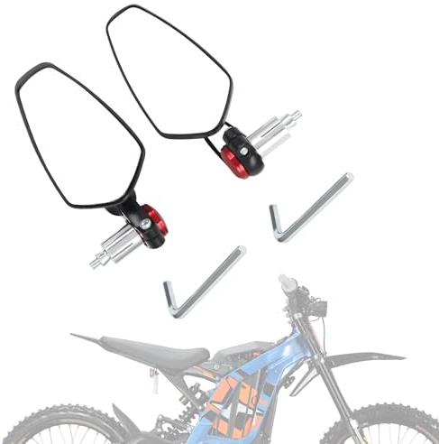 IUVWISN Surron 22mm Seitenspiegel für Sur Ron X/S UltraBee Talaria für Segway Electric Dirt Bike Rot