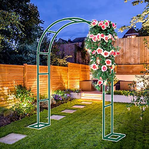 Arche Jardin Aluminium Largeur, Arche À Rosiers Métal, Filet À Plantes Grimpantes, Filet de Treillis, pour Récolte de Concombres, Légume, Vignes, Plantes Grimpantes,Vert,180x220x40CM