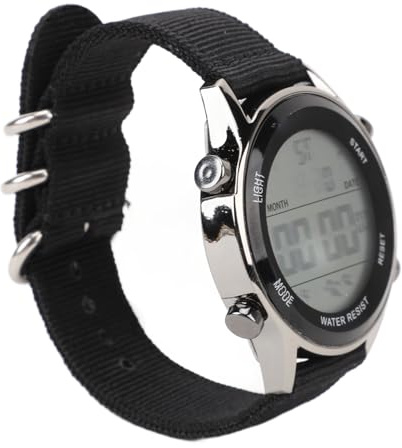 Reloj Deportivo Digital para Hombre, Relojes Deportivos Electrónicos Inteligentes con Correa de Nailon para Exteriores (Black)