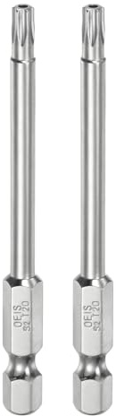 QUARKZMAN 2 Stück T20 Torx Bit Set 1/4 Sechskantschaft 75mm lang S2-Stahl Magnetische Bitsatz manipulationssichere Schraubendreher Stern-Bits mit Loch für Schrauben Akkuschrauber Werkzeug
