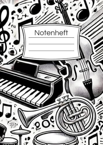 Notenheft für Musiker im DIN A4 Format mit 100 Seiten leeren Notenlinien.: Perfekt für Komponisten, Musikstudenten, Lehrer, Anfänger und Fortgeschrittene.