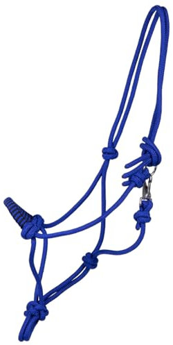 ARBO-INOX Knotenhalfter mit Clip Kobaltblau gebissloses Reiten maschinenwaschbar (COB Vollblut)