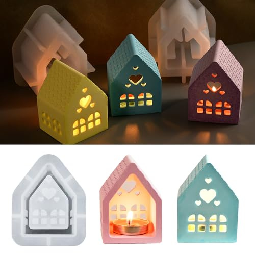 Stampi in Silicone per Colata Case, Stampi per Candele, Stampo per Orsetto Gelato in Silicone 3d, Stampo in Silicone per Casa, Stampi Silicone per Gesso Casette per La Casa per Candele Fai da Te